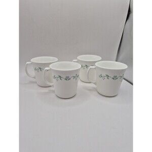 Corelle Country Cottage Vine & Heart Design Set Of 4 Mugs Vintage